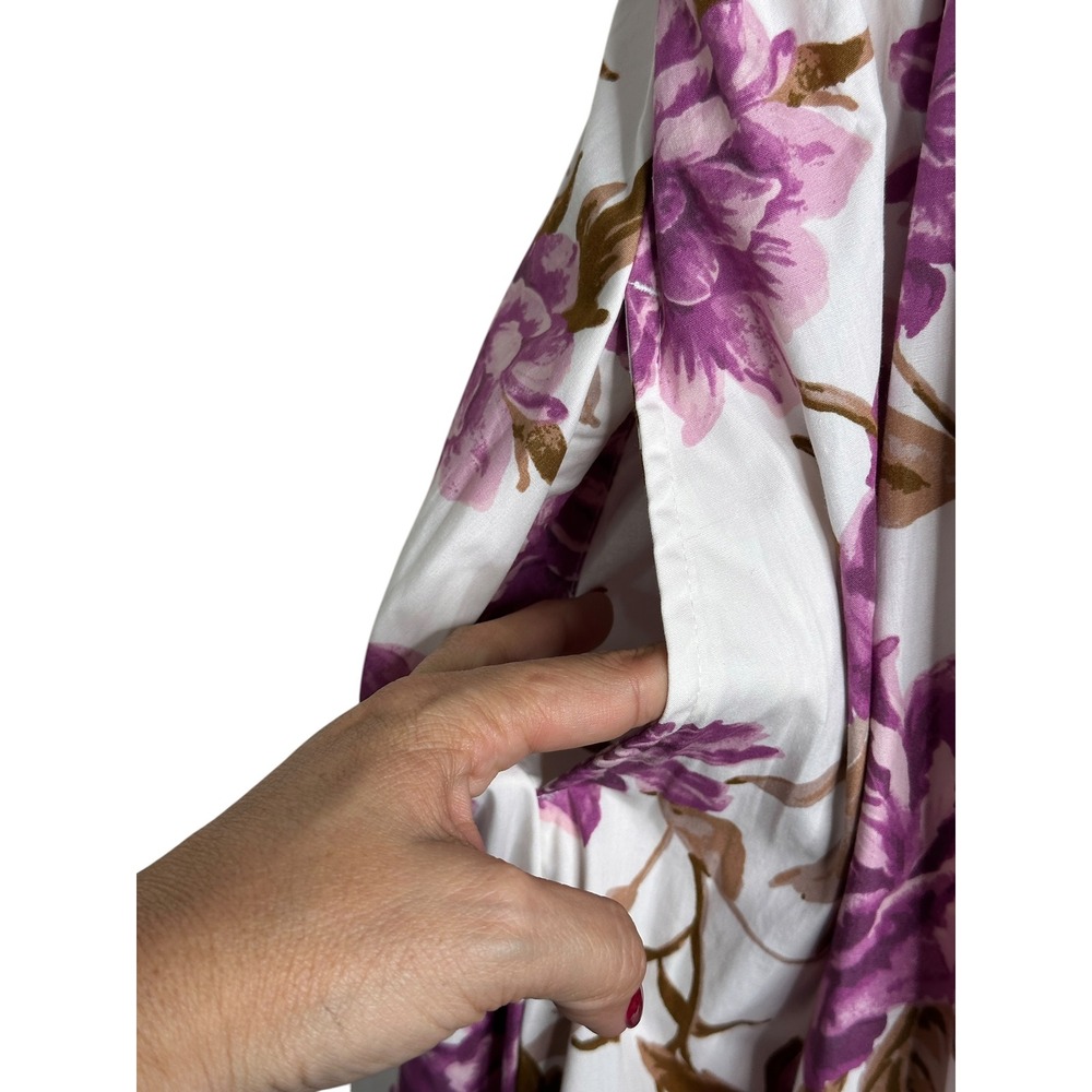 NEW Abercrombie & Fitch Emerson Poplin Puff Sleeve Midi Dress Medium Floral NWT - Picture 7 of 13